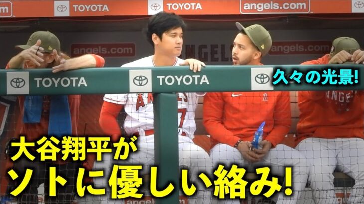 久々の光景！ソトに優しく絡む大谷翔平【現地映像】エンゼルスvsツインズ第1戦5/20