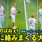 これぞコミュ力！同僚たちと絡みまくる大谷翔平！剛腕ルーキー、ベンジョイスとの絡みも【現地映像】エンゼルスvsホワイトソックス第2戦5/31