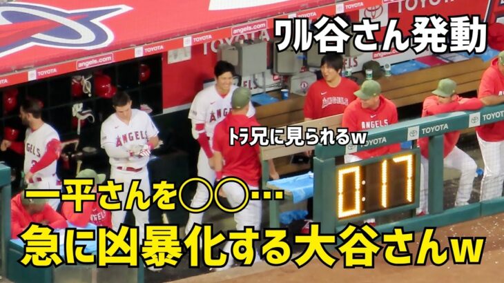 一平さんに対して急に凶暴化する大谷さんが面白すぎるw そして爆笑  エンゼルス Angels  大谷翔平 Shohei Ohtani 現地映像