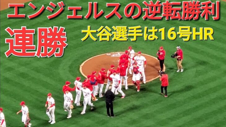 大谷翔平選手は16号ソロホームランで活躍⚾️エンジェルスは見事な逆転勝利で連勝‼️