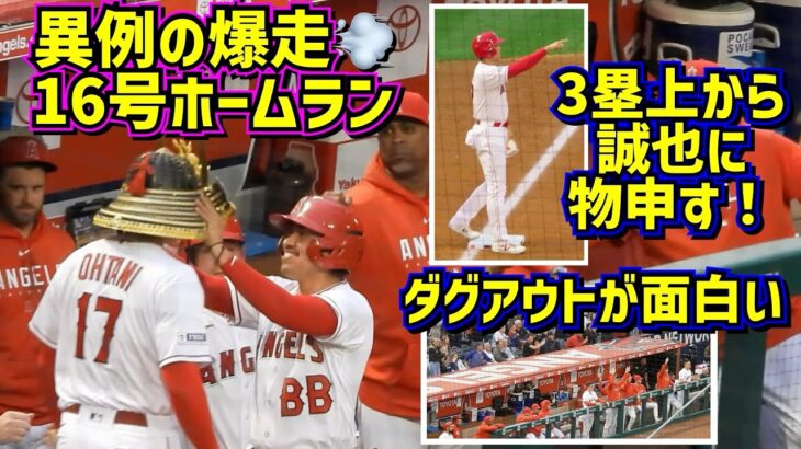 大谷翔平16号ホームランは異例の爆走で物申す！ダグアウトが色々面白い🤣【現地映像】6/6vsカブス ShoheiOhtani Homerun Angels