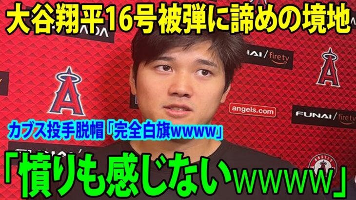 【試合後のインタビュー】大谷翔平16号被弾に諦めの境地「憤りも感じないwwwwww」　カブス投手がオオタニに脱帽 「完全白旗wwww」