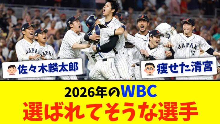 【佐々木麟太郎】2026年WBCに選ばれてそうな選手【痩せた清宮】