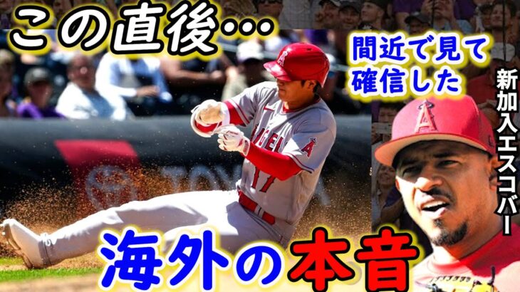 【大谷翔平】「まるで忍者」激走三塁打に米仰天！エスコバーが漏らした”本音”がヤバすぎる…「なおエでも●●に感動」エ軍に電撃加入の34歳ベテランが魅せた”大谷との共通点”に拍手喝采【海外の反応】