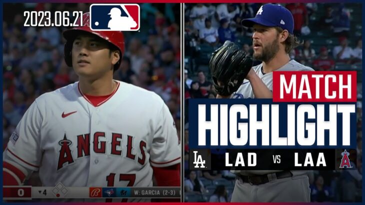 【大谷翔平 カーショウの前に連続試合安打ストップ】6.21 ドジャース VS エンゼルス 日本語ハイライト