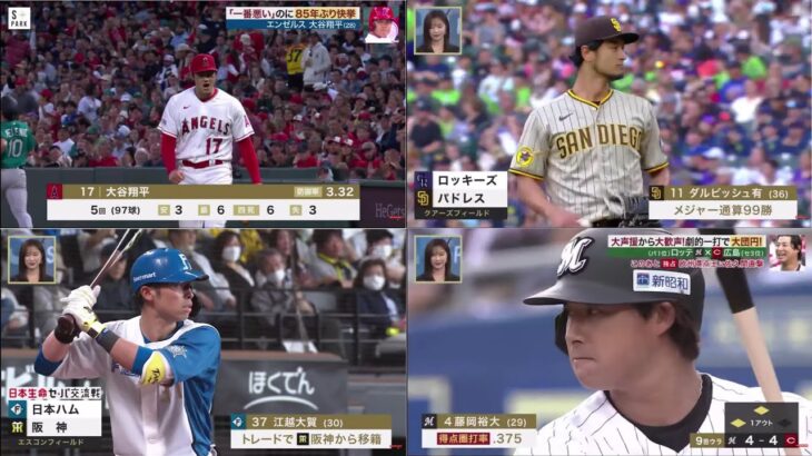 6月10日 プロ野球ニュース 大谷翔平「一番悪い」のに85年ぶり快挙 。ダルビッシュ有 海を渡り12年メジャー通算100勝。新庄監督　セ首位の古巣阪神を連日撃破で感慨に浸る｜プロ野球結果 ⚾