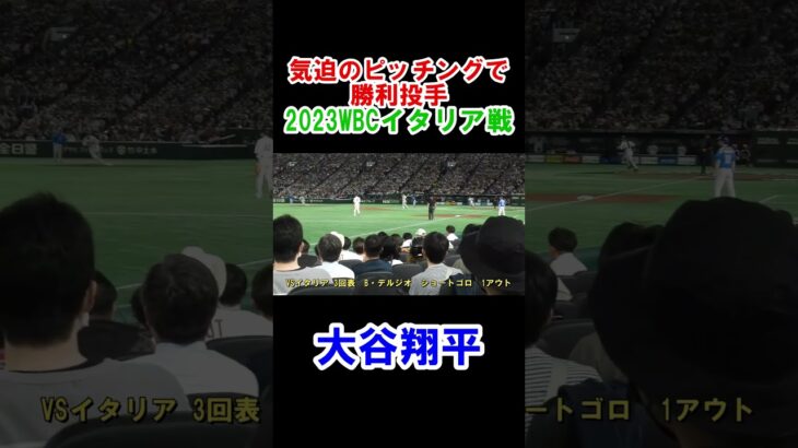 大谷翔平　気迫のピッチングで見事勝利投手　WBC準々決勝　日本対イタリア　2023/3/16　東京ドーム　【現地映像】#shorts