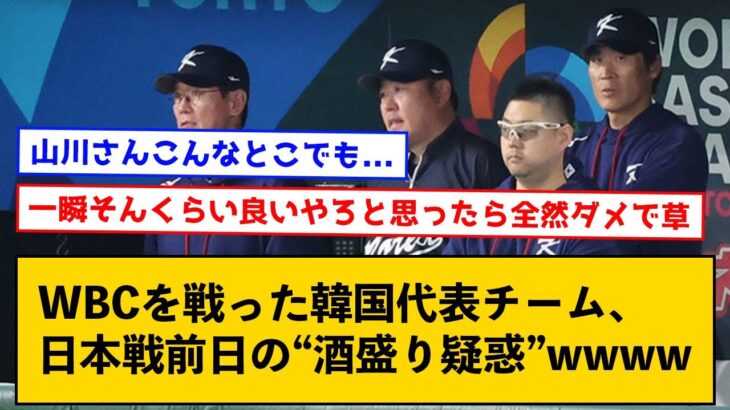 【悲報】WBCを戦った韓国代表チーム、日本戦前日の“酒盛り疑惑”wwww【なんJコメント付き】