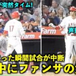 打席に入った瞬間、試合中断！審議中にファンサービスする大谷翔平【現地映像】エンゼルスvsカブス第2戦6/8