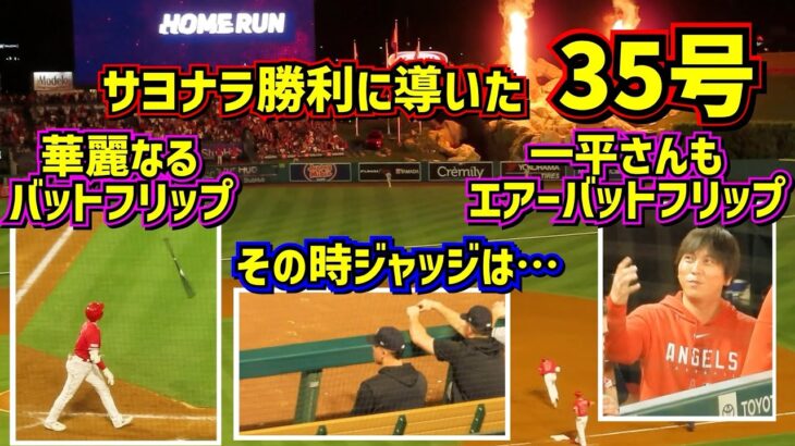 35号‼️ジャッジの目の前で見せつけたバットフリップがカッコ良すぎた同点弾【現地映像】7/17vsヤンキース ShoheiOhtani Homerun Angels