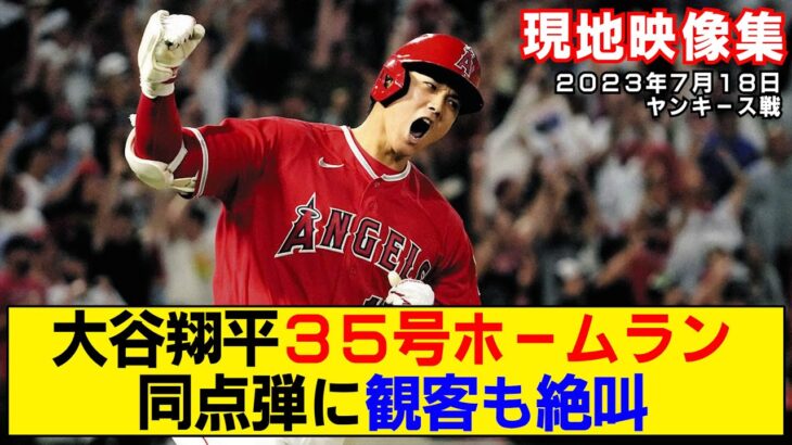 【現地映像まとめ】大谷翔平が35号ホームランで豪快バットフリップ！三試合連続弾に観客絶叫！【エンゼルスvsヤンキース】