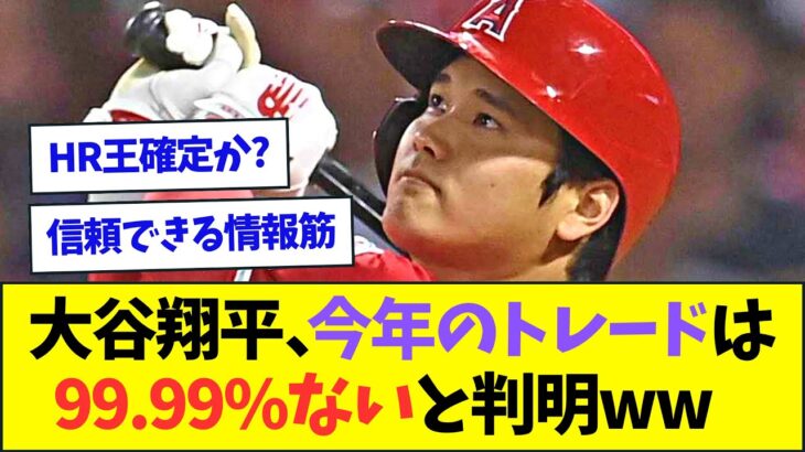 大谷翔平、今年のトレードは99.99%ないと判明www【なんJなんG反応】【2ch5ch】