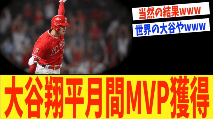 【祝】大谷翔平 月間MVP獲得wwwwwwwwwwwww【なんJ野球反応 2ch 5ch】