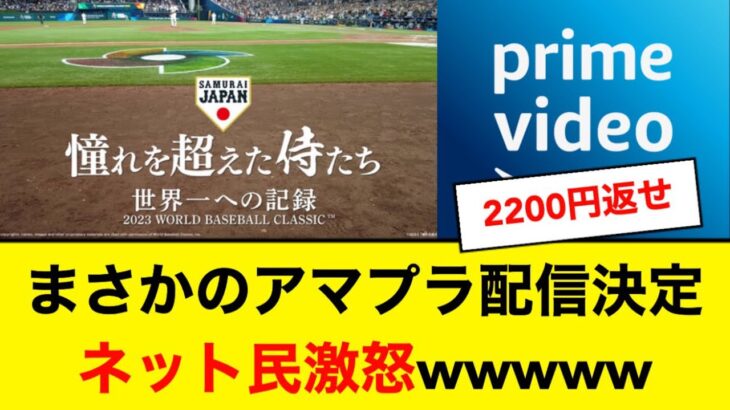 WBC映画まさかのアマプラ配信でネット民がキレるwww【元スレ】【なんJ】