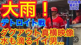 【現地映像】大雨のデトロイト戦！大谷翔平さんダグアウトで雨宿り〜エンゼルスvsデトロイトタイガース2022【前方席から】毎年悪天候(2023は雨天順延)