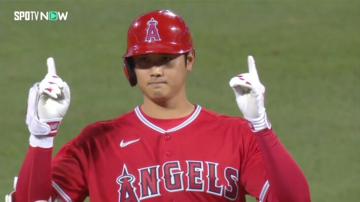 【大谷翔平 二塁打!】 打ち返した185キロ弾丸ライナー！ 8.26