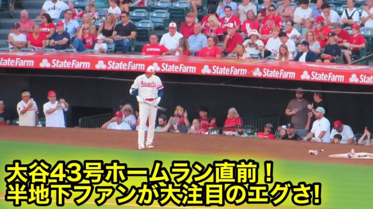 半地下が見た大谷43号ホームラン直前！注目度がエグかった！【現地映像】