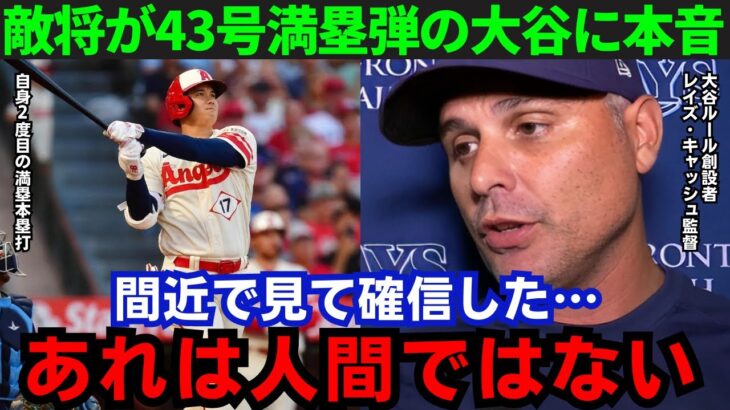 【大谷翔平】「本当に頭おかしい」43号弾丸満塁本塁打を放った大谷にレイズ監督が本音を激白！その内容がヤバすぎる…【海外の反応/MLB】