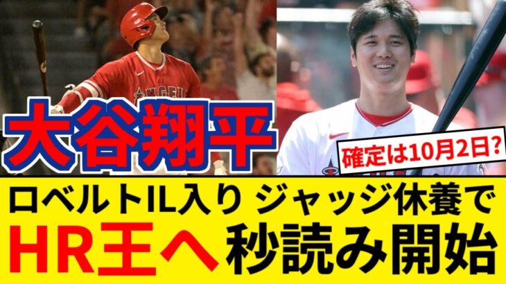 大谷翔平 ロベルトIL入り、ジャッジ休養でHR王へ秒読み開始【5chまとめ】【なんJまとめ】