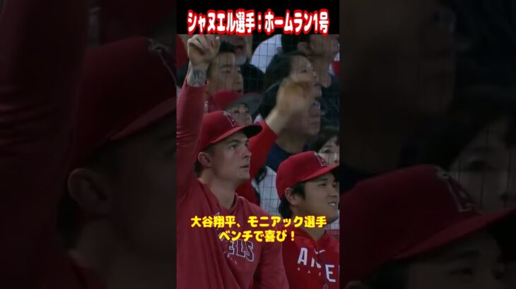 【大谷翔平】ベンチで喜び：シャヌエルのホームラン１号 🥰🥰🥰 #shorts