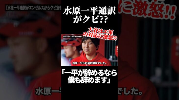 【電撃速報】水原一平通訳がエンゼルスからクビ宣告!?大谷が激怒の直談判!!【大谷翔平】 #mlb #ohtanishohei #大谷翔平 #海外の反応