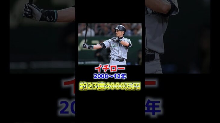 日本人メジャーリーガー歴代年俸#メジャーリーガー#野球#イチロー#大谷翔平 #shorts#short　