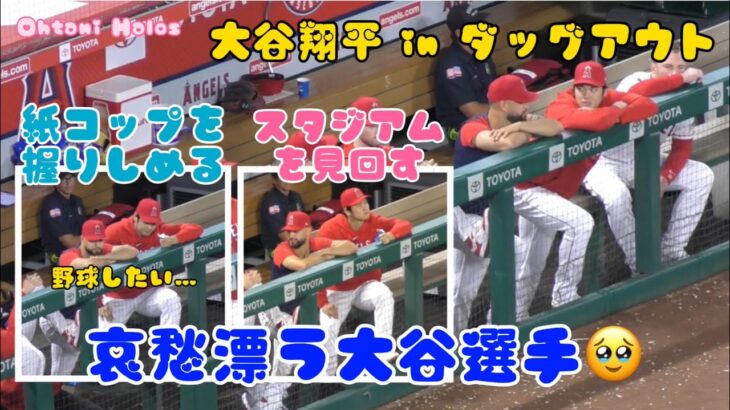 握りしめた紙コップ見つめる哀愁ただよう大谷選手🥺#大谷翔平現地映像 #エンゼルス #野球 #モニアック