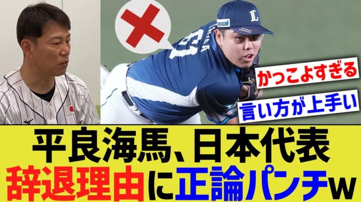 平良海馬、日本代表に出ない理由を正論すぎる言葉の暴力で語るwww【なんJ なんG野球反応】【2ch 5ch】