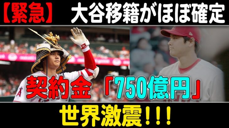 【MLB/大谷翔平/海外の反応】【緊急】 大谷移籍がほぼ確定契約金「750億円」世界激震 !!