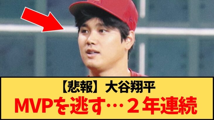 【悲報】大谷翔平選手会MVPを逃す…