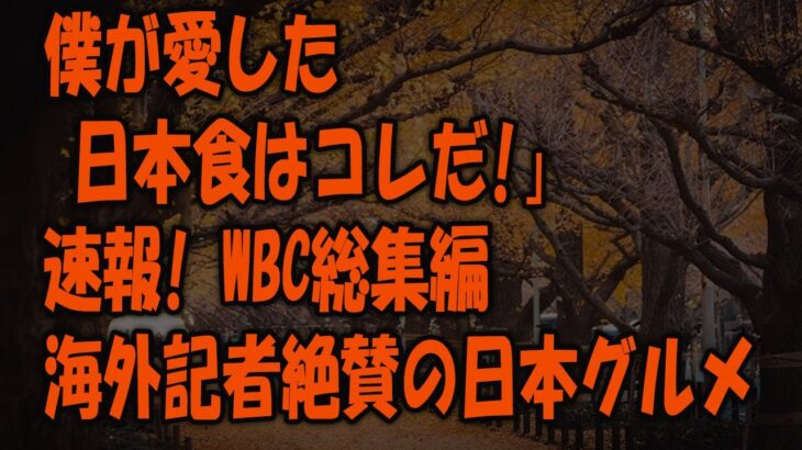 pelo1yprnh【海外の反応】速報！WBC総集編！「まさに大谷翔平がホームランを打ったときの衝撃みたいだ!」日本にWBC取材に来た外国人記者が日本の国民的グルメに驚愕！