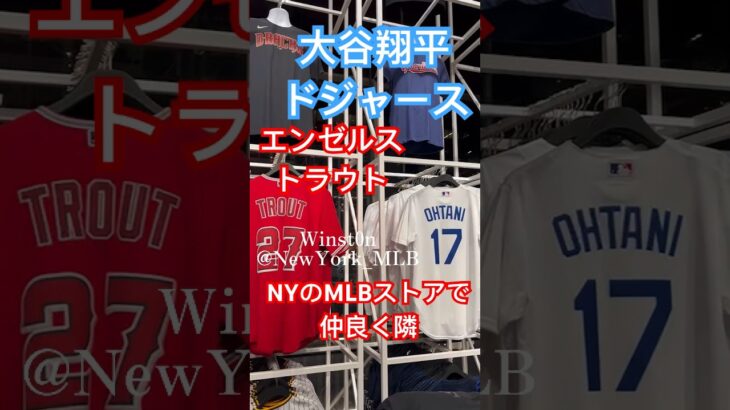 【新着】大谷翔平も山本由伸もドジャースへ移籍！ニューヨークMLBストアでトラウトの隣にユニフォームも販売中！