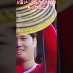 【MLB 大谷翔平】お互いに兜をかぶせ合う大谷翔平とマイク・トラウト #shorts