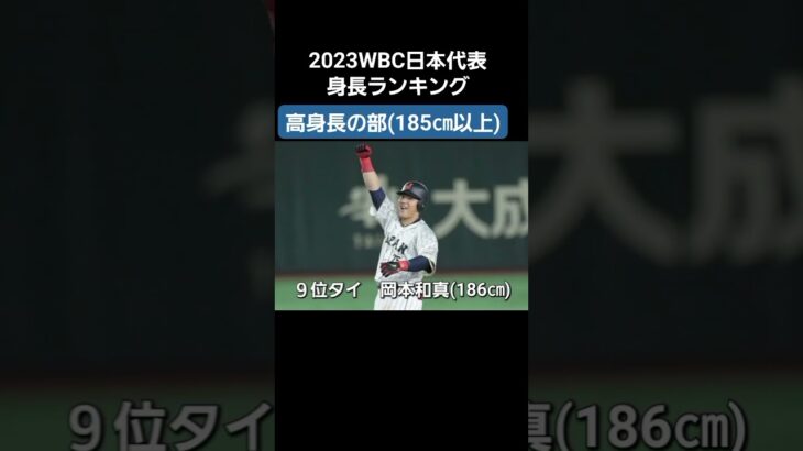 2023年WBC日本代表身長ランキング