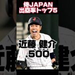 侍JAPAN出塁率トップ5~2023年~#プロ野球 #侍ジャパン #wbc #shorts #short