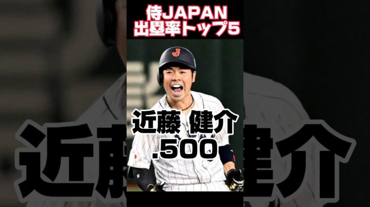 侍JAPAN出塁率トップ5~2023年~#プロ野球 #侍ジャパン #wbc #shorts #short