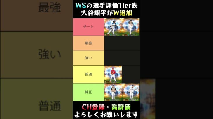 ワールドスター大谷翔平が追加！主にリアタイ目線 Tier表！【プロスピA】