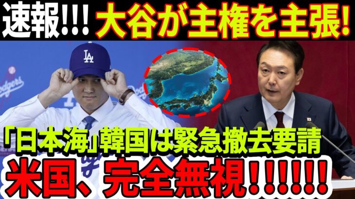 「日本海」大谷翔平選手が世界の主権を主張！「削除要請」怒った韓国側が「赤面」して米国に緊急要請！