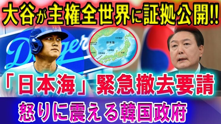 【速報】大谷翔平選手が主権全世界に証拠公開!! 「日本海」緊急撤去要請 ! 怒りに震える韓国政府