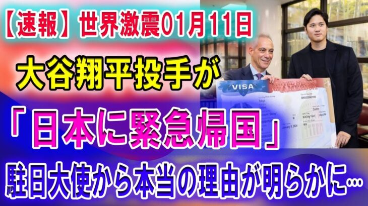 【速報】大谷翔平投手が「日本に愛犬との緊急帰国」!!  駐日大使から本当の理由が明らかに···