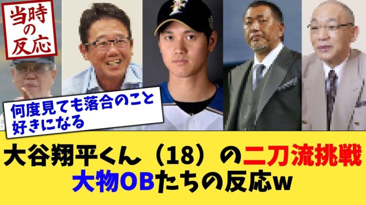 【当時の反応】大谷翔平くん（18）の二刀流挑戦への大物OBたちの反応w【なんJ プロ野球反応集】【2chスレ】【5chスレ】