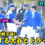 ライブBP3打席！三振奪ったトライネンと握手を交わす大谷翔平【現地映像】ドジャース春季キャンプ【スプリングトレーニング】