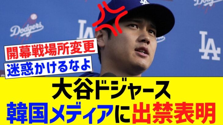 大谷ドジャース、韓国メディアに出禁表明&取材規制に【なんJ プロ野球反応】