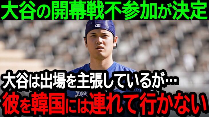 大谷の開幕戦不参加が決定「大谷は出場を主張しているが…彼を韓国には連れて行かない」ドジャース首脳陣のまさかの発言に全米大困惑【海外の反応/MLB/野球】