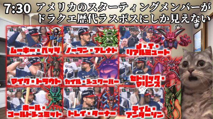 WBC 決勝  日本対アメリカを見てた時のワイ＋日本国民【猫ミーム？】