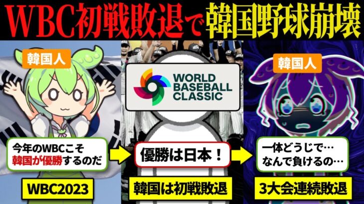 【１次敗退】野球強国の韓国は、なぜWBCで敗退が続いているのか…どうなる韓国野球…　　【ずんだもん】【ずんだもん解説】