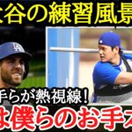 大谷の練習風景に、ド軍選手らが早くも熱視線！！「彼は僕らのお手本だ」 【大谷翔平】大谷の野球に対する「姿勢」や「人間性」に早くもチームメイトらが絶賛！チーム内でも参考になるその取り組み方とは？