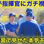 大谷の視線がスゴ過ぎる！指揮官を圧倒した本気モード！現地映像