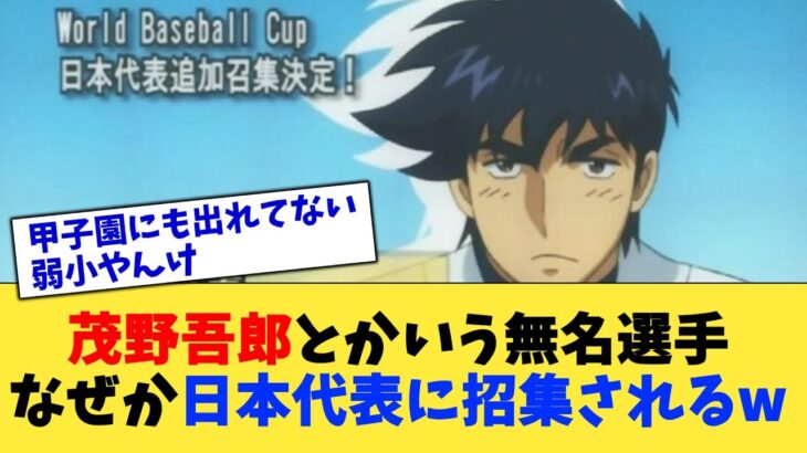 茂野吾郎とかいう無名選手、なぜか日本代表に招集されるw【なんJ プロ野球反応集】【2chスレ】【5chスレ】