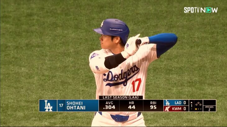 【ドジャース大谷翔平 第1打席は空振り三振】ソウルシリーズエキシビジョンマッチ注目の第1打席は三振に倒れる